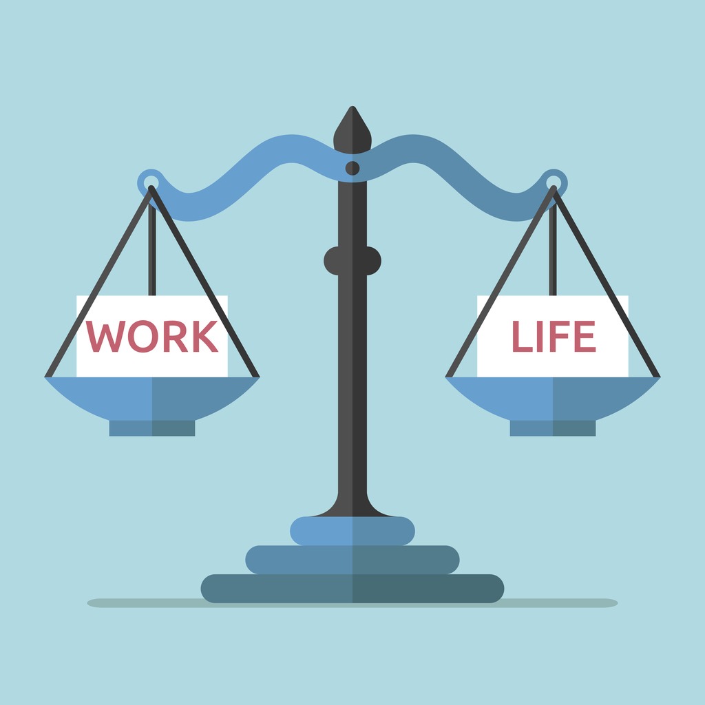 scales depicting work life balance
